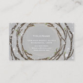 Visite Branches d'arbres hivernales rustiques Carte de vi (Dos)