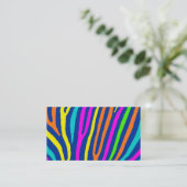Visite Bright neon zebra rayonne attention carte de visit (Debout devant)