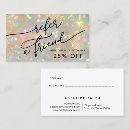 Visite brillant opal texture carte de référence (Devant / Derrière)