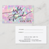 Visite brillant opal texture carte de référence (Devant / Derrière)