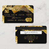 Visite Brosse à huile d'or stylisée par carte de crédit (Devant / Derrière)