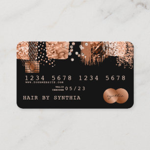 Visite Brosse en cuivre or Rose stylisé par carte de créd