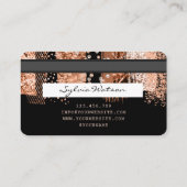 Visite Brosse en cuivre or Rose stylisé par carte de créd (Dos)