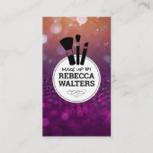 Visite Brosses de maquillage | Sparkly Bokeh Carte de vis (Devant)