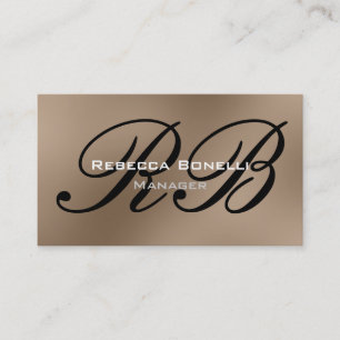 Visite Browny Beige Black Monogram Manager Carte de visit