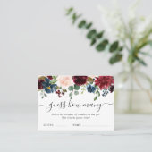 Visite Burgundy Blue Rose Floral Devinez Combien De Carte (Debout devant)