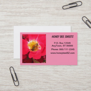 Visite Bus. Carte - Abeille de miel sur Fleur rose