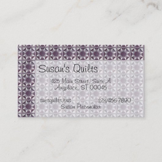 Visite Bus. Carte - Motif de courtepointe - Éclats de fil (Devant)