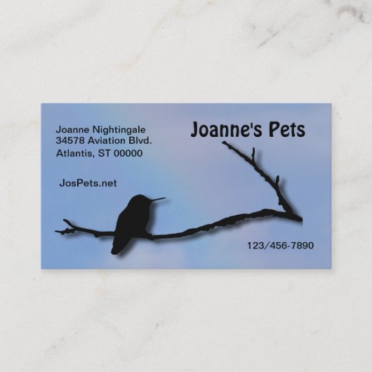 Visite Bus. Carte - Silhouette de colibri (Devant)