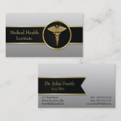 Visite Caducée Médicale professionnel d'or - carte de (Devant / Derrière)