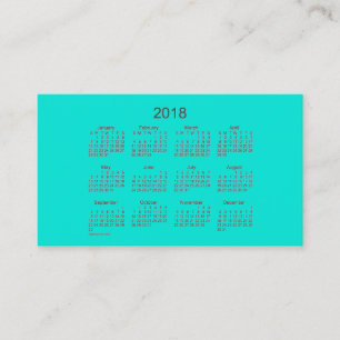 Visite Calendrier 2018 de turquoise par le carte de