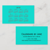 Visite Calendrier 2018 de turquoise par le carte de (Devant / Derrière)