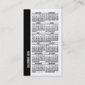 Visite Calendrier 2026 Portefeuille taille Carte de visit (Devant)