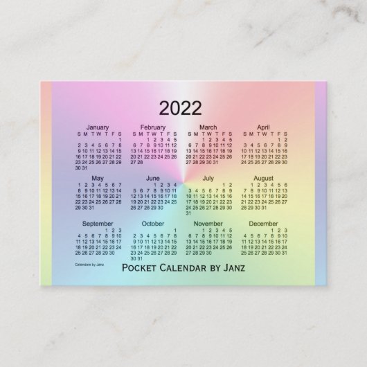 Visite Calendrier Shimmer 2022 par Janz Mighty Carte de v (Devant)