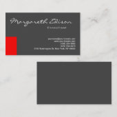 Visite Calligrigraphie Rouge Gris gris clair Carte de vis (Devant / Derrière)