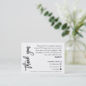 Visite Candle Care Chic Script Carte de remerciements (Debout devant)