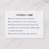 Visite Candle Care Gold Gliter Chic Script Carte de remer (Dos)