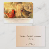 Visite Cardinal de la carte ATC d'automne (Devant / Derrière)