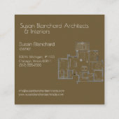 Visite Carré architecte et concepteur plan de sol carte de visi (Dos)