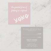 Visite Carré Baisers XOXO couleur neutre Carte de référence (Devant / Derrière)