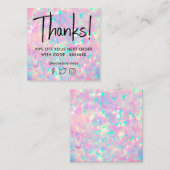 Visite Carré brillant opal texture carte de réduction (Devant / Derrière)