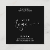 Visite Carré Candle Care Carte de remerciements Élégant Script  (Dos)