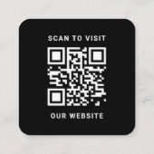Visite Carré Carte Carrée de Logo de Code QR Noir Moderne (Dos)