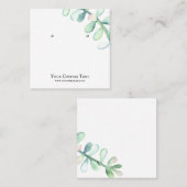 Visite Carré Carte d'affichage de bijoux de boucle d'oreille • (Devant / Derrière)