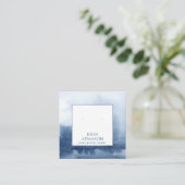 Visite Carré Carte d'affichage de l'aquarelle bleu éthérée (Debout devant)