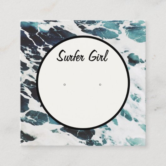 Visite Carré Carte d'affichage de l'oreille côtière Ocean Waves (Devant)