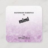 Visite Carré Carte d'affichage de l'oreille violette Aquarelle (Dos)