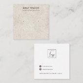 VISITE CARRÉ CARTE D'AFFICHAGE RUSTIQUE DE STUCCO BLANC STUD EA (Devant / Derrière)