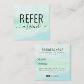 Visite Carré Carte d'aiguillage de Spa ou de salon bleu vert (Devant / Derrière)