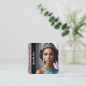 Visite Carré Carte d'appel de concours de beauté avec code QR G (Debout devant)