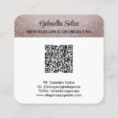Visite Carré Carte d'appel de concours de beauté avec code QR G (Dos)