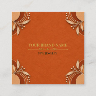 Visite Carré Carte de bague carrée boho en terracotta terreuse
