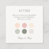 Visite Carré Carte de code vestimentaire de mariage à points de (Devant)