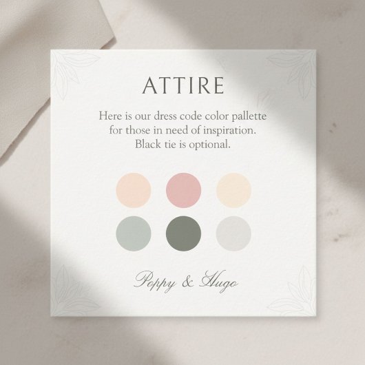 Visite Carré Carte de code vestimentaire de mariage à points de