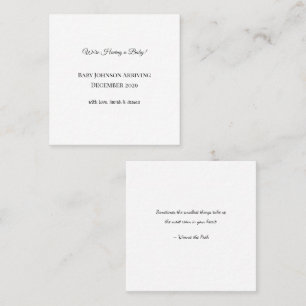 Visite Carré Carte de déclaration personnalisée pour bébé