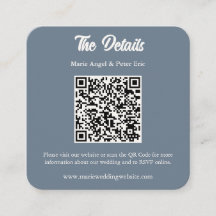 Carte de détails de mariage avec code QR Monogramm