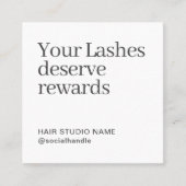 Visite Carré Carte de fidélité Lash Rewards avec code QR (Devant)