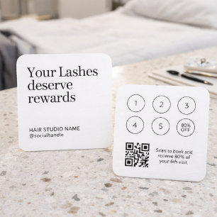 Visite Carré Carte de fidélité Lash Rewards avec code QR