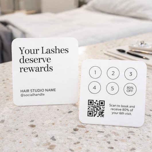 Visite Carré Carte de fidélité Lash Rewards avec code QR