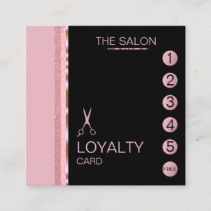 Visite Carré Carte de fidélité Maquillage de salon Artiste Rose