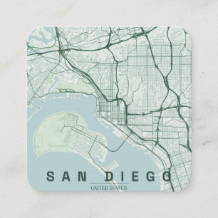Visite Carré Carte de la ville de San Diego USA Design Minimali