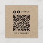 Visite Carré Carte de marque artisanale avec code QR (Dos)
