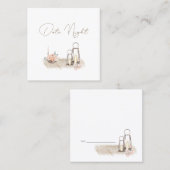 Visite Carré Carte de nuit moderne Boho rose élégant Floral Dat (Devant / Derrière)