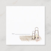 Visite Carré Carte de nuit moderne Boho rose élégant Floral Dat (Dos)