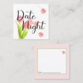 Visite Carré Carte de nuit Soft Pink Tulips (Devant / Derrière)