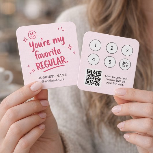 Visite Carré Carte de parrainage beauté avec QR Code